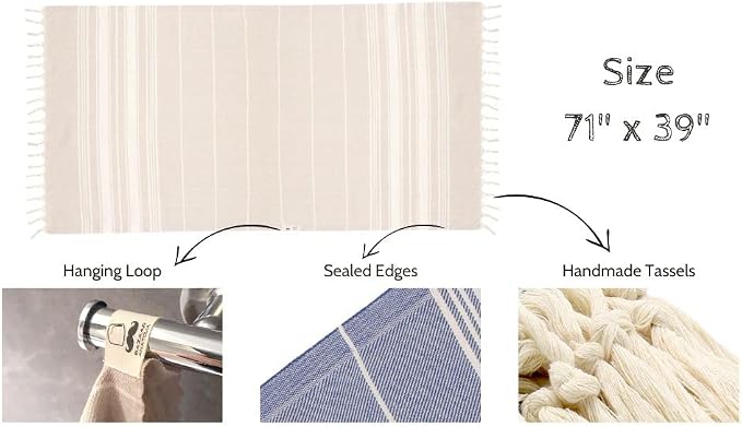 Bazaar Anatolia Turkish Beach Towel – 100% Cotton, Quick Dry, Sand Free Towel - Image 4