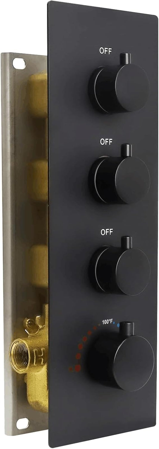 HOMEDEC 3 Way Thermostatic Shower Diverter Valve, Brass 3/4" Inlet and 1/2" by HOMEDEC