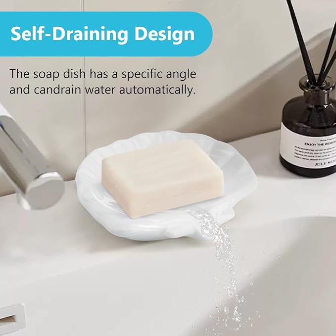Ceramic Soap Holder, Sea-Shell Soap Tray - Image 5