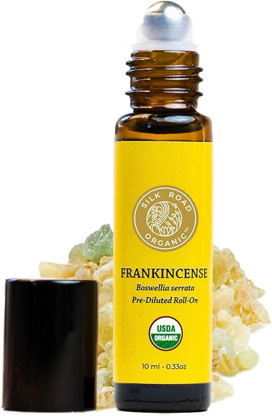 Silk Road Organic Frankincense Serrata Essential Oil Roll on, USDA Certified by SILKROADORGANIC