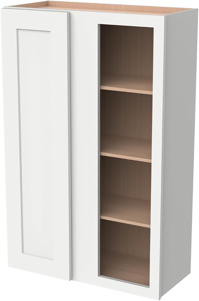Solid Hardwood Wall Blind Corner Cabinets, Adjustable Shelves, Soft-Close Doors by HCIOANHomecabinetseries