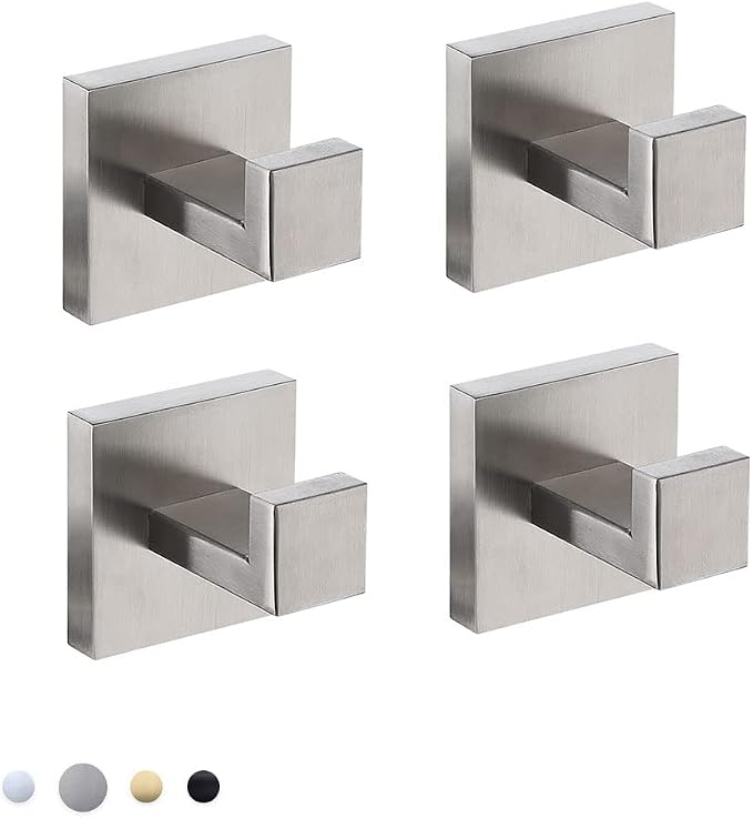 Bathroom Towel Hook 4 Pack, for Kitchen, Hotel by COUOBO