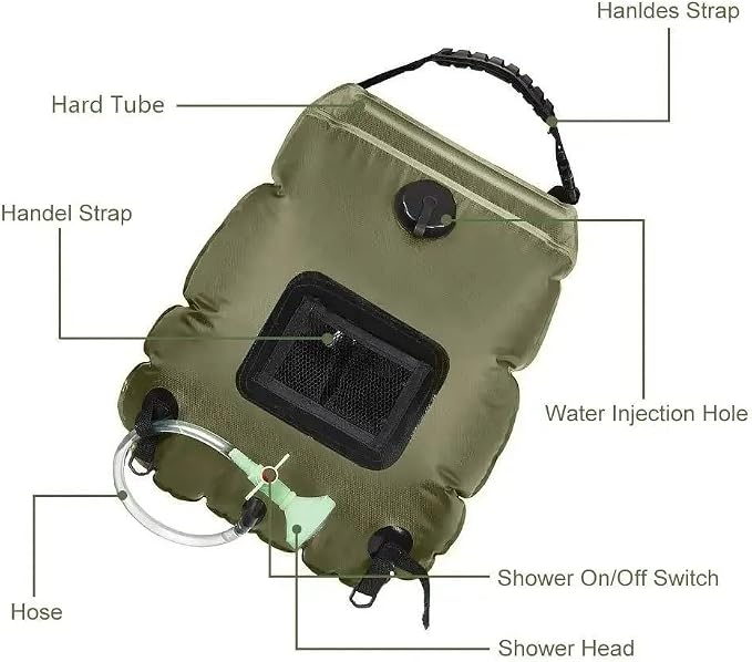 ​20L Solar Shower Bag Outdoor Solar Heating Premium Camping Portable Heating - Image 5
