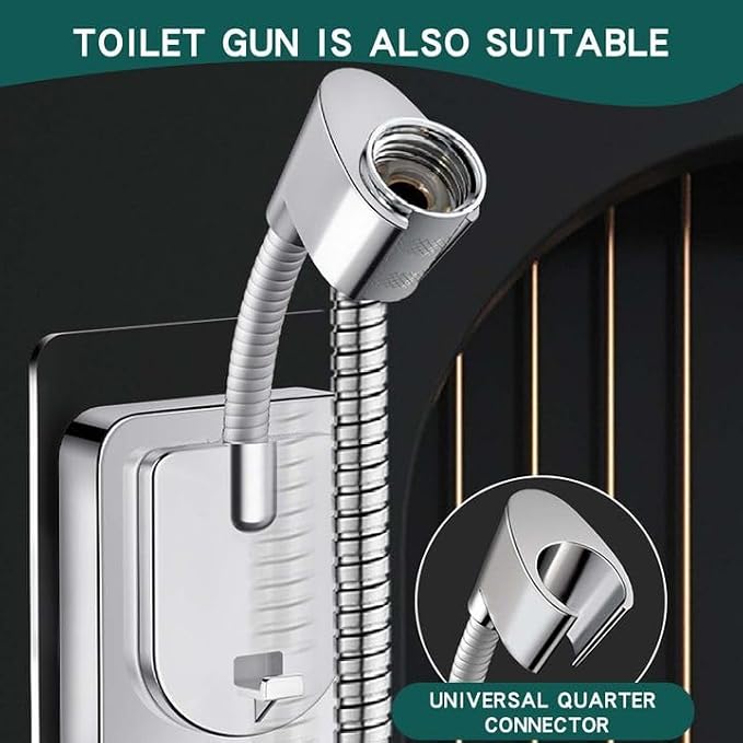 Shower Head Holder Wall Mount, 360° Adjustable Handheld, No-Drill Strong - Image 7