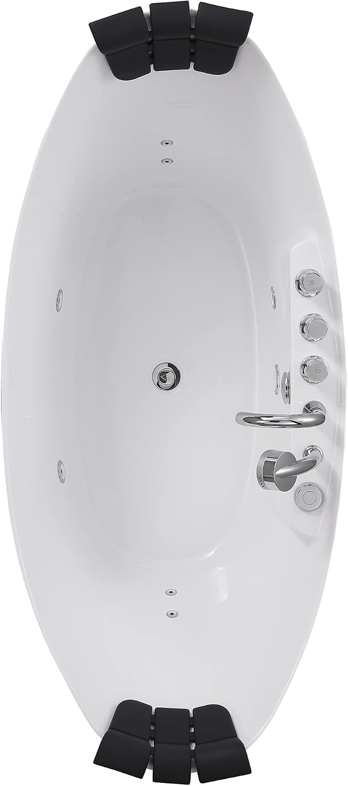 Empava 67" Freestanding Whirlpool Bathtub Oval - Image 9
