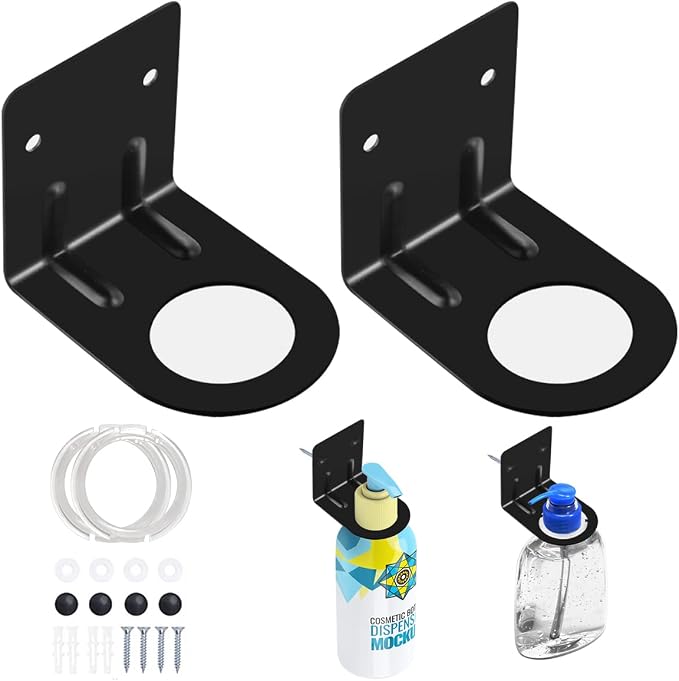 4Pcs Shampoo Bottle Dispenser Holder Wall Mount Bottle Holder Hand by Unknown