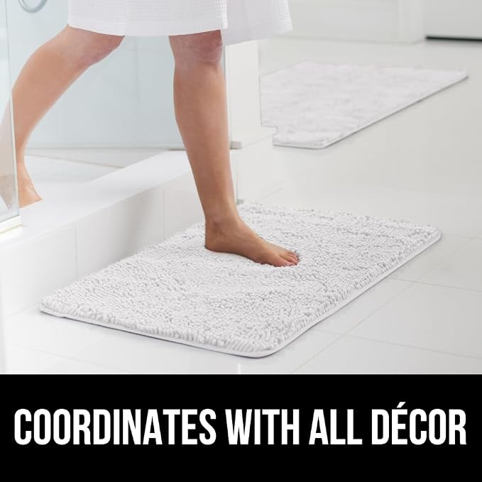 GORILLA GRIP Bath Rug Mat 60x17, Thick Soft Absorbent Chenille, Quick Dry - Image 9