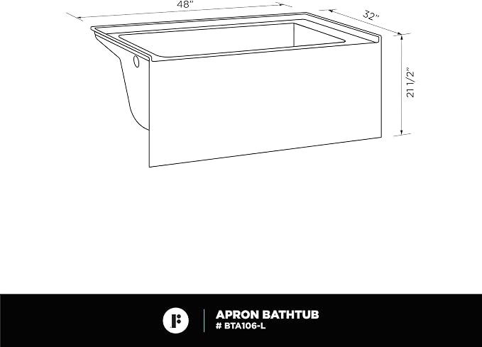 Fine Fixtures Acrylic, Fiberglass Alcove Soaking Bathtub - Image 4