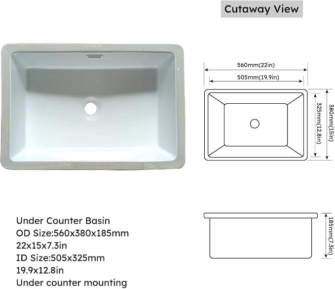 Montary 37"x 22" Bathroom Vanity Top - Image 7