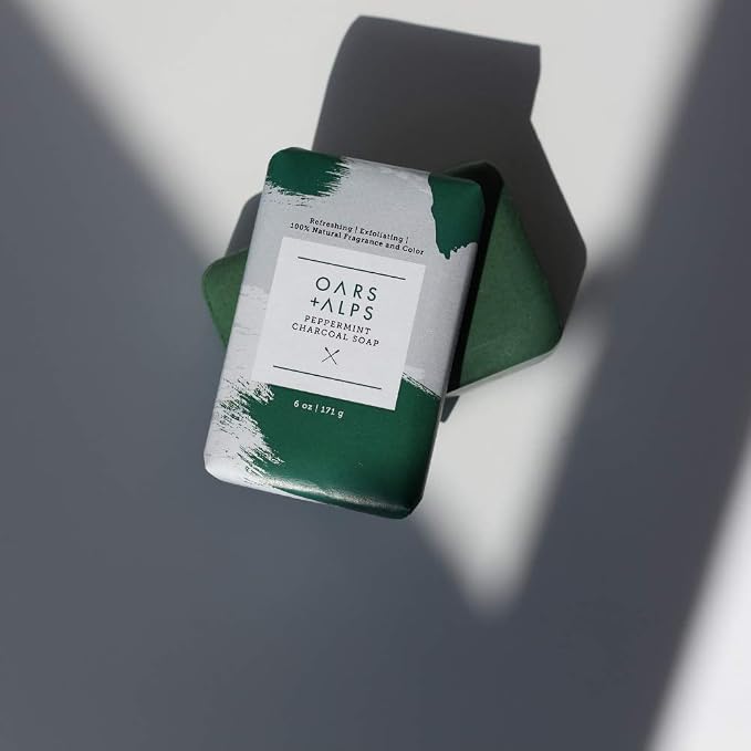 Oars + Alps Peppermint Charcoal Exfoliating Bar Soap - Image 6
