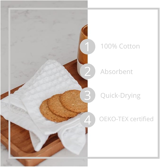 sea me at home Waffle Washcloths Set, 100% Turkish Cotton - Image 2