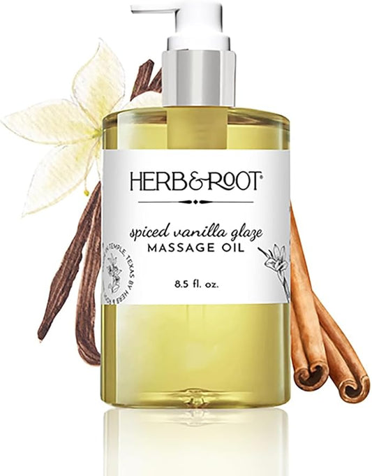 Spiced Vanilla Glaze Massage Oil, 8.5 oz | Body Oil by HerbRoot