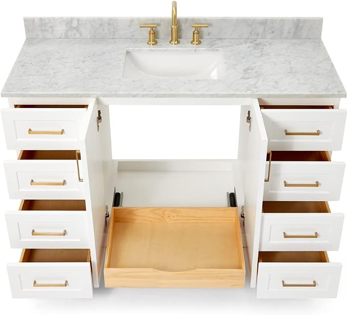 ARIEL 55" White Bathroom Vanity - Image 5