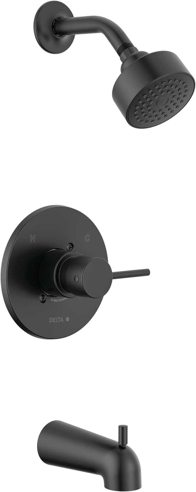 Delta Faucet Modern 14 Series Matte Black Shower Faucet, Tub and Shower Trim Kit by DeltaFaucet