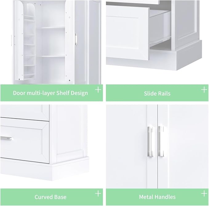 Tall Wide Storage Cabinet, Wood Storage Cabinet - Image 6
