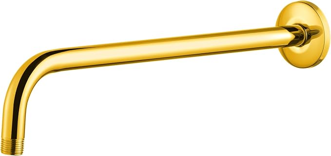 OFFO Shower Arm with Flange, 12 in Bright Gold Wall Mount Replacement Angle by OFFO