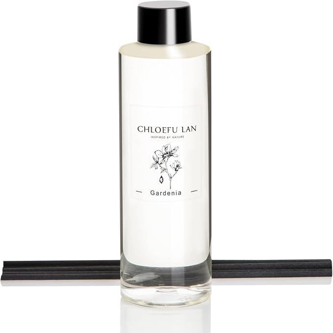Chloefu LAN Gardenia Reéd Diffuser Refill 200ml/6.76 fl oz, Natural Essential by ChloefuLANScentedCandles