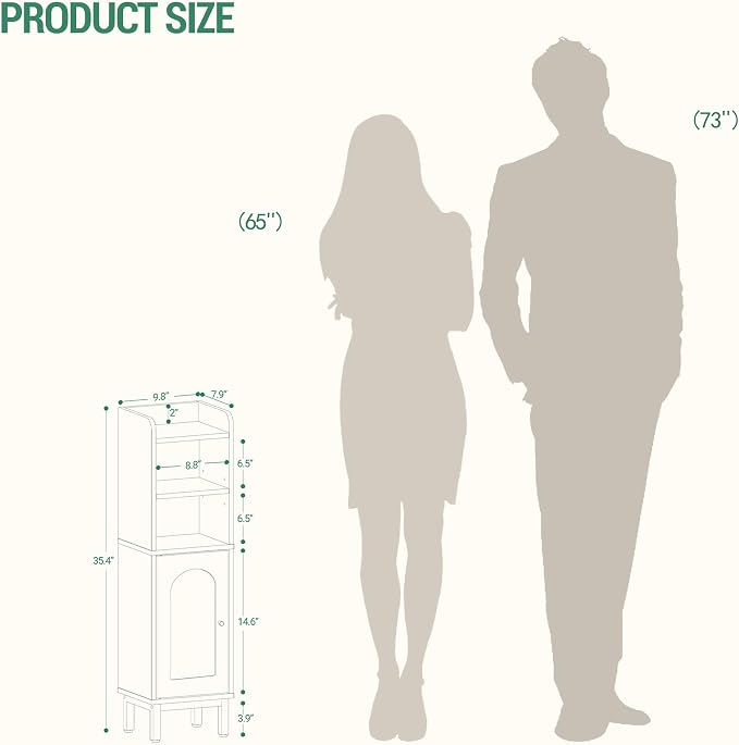 Bathroom Storage Cabinet, Small Corner Floor Cabinet - Image 2