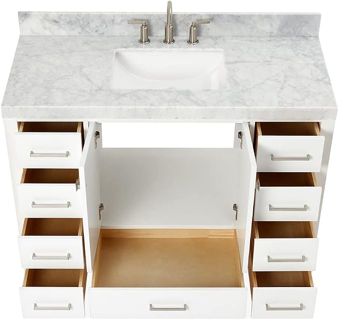 ARIEL Cambridge 48" White Bathroom Vanity - Image 6