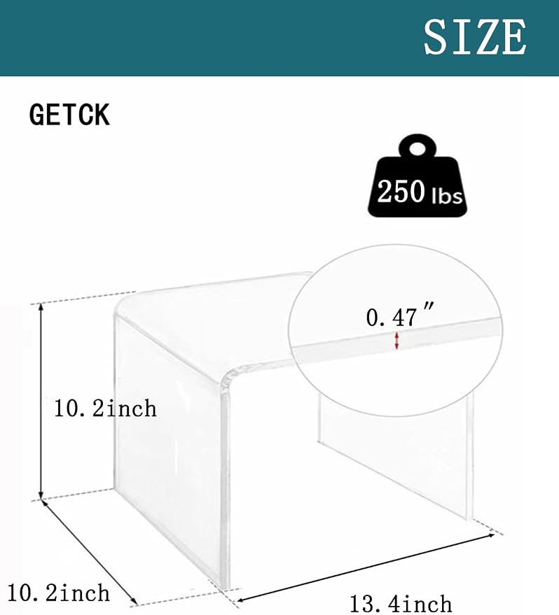 Acrylic 13" W Small Kids' Step Toilet Stool, Seating and Placing Items - Image 3