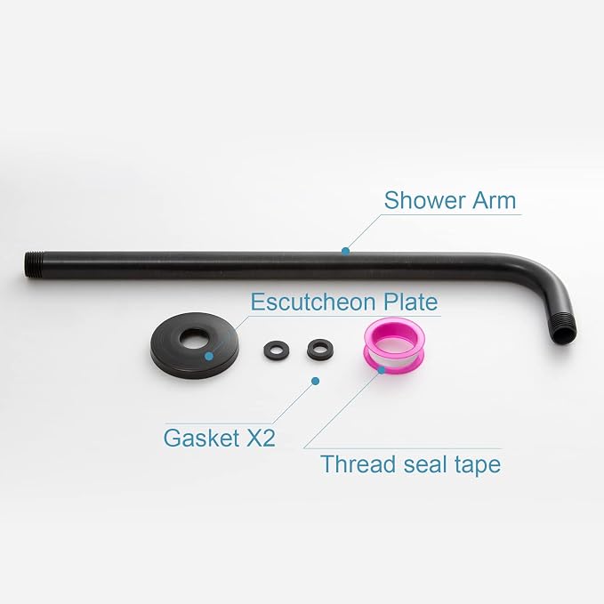 OFFO Shower Arm with Flange, 16 in Oil Rubbed Bronze Wall Mount Replacement - Image 6