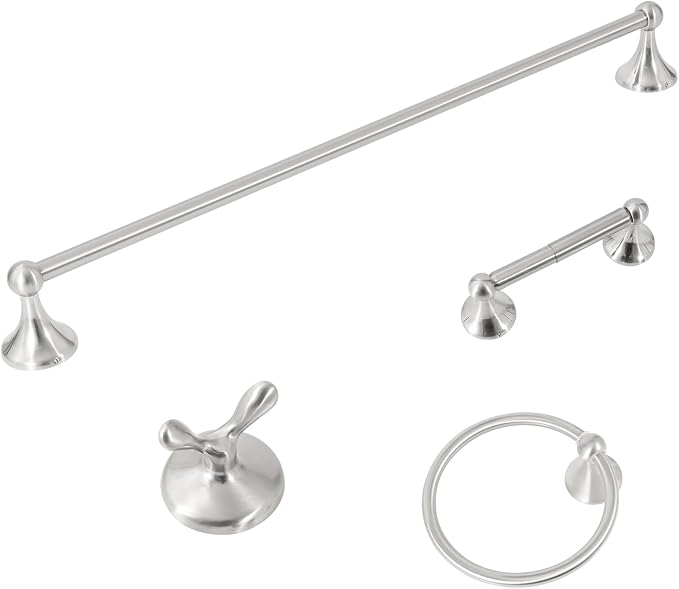 4 Piece Bathroom Hand Towel Holder Set, Adjustable Towel Racks by Designchangeslife