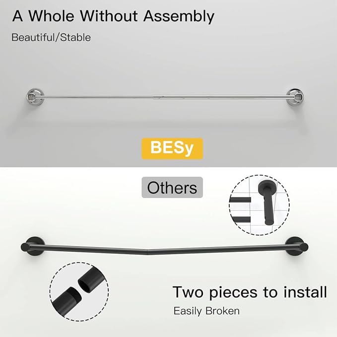 BESy Adjustable 16 to 26 Inch Bath Towel Bar Rack - Image 4