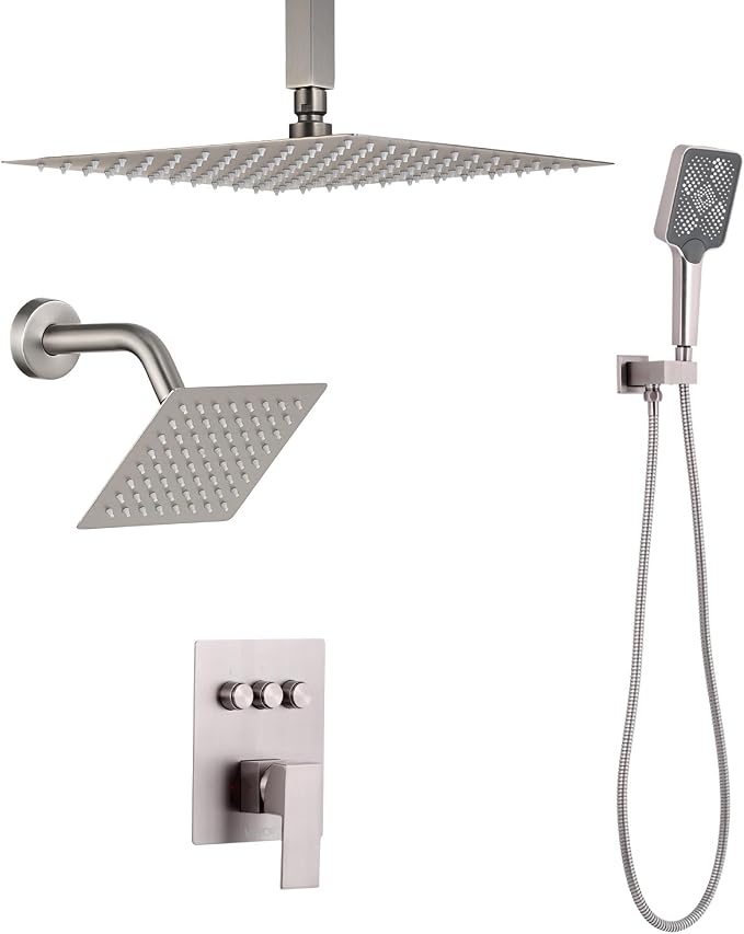 VEVOR Shower Faucet Set, 12 Inch Ceiling Mount Rainfall Shower System - Image 10