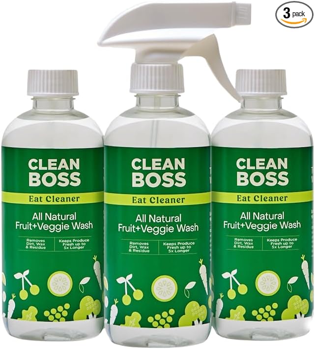 CleanBoss Eat Cleaner Triple-Action Fruit + Veggie Wash - 12 oz by CleanBoss