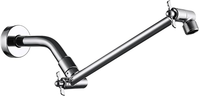 Adjustable Shower Head Extension Arm, All Metal Shower Head Extender by Pichrain