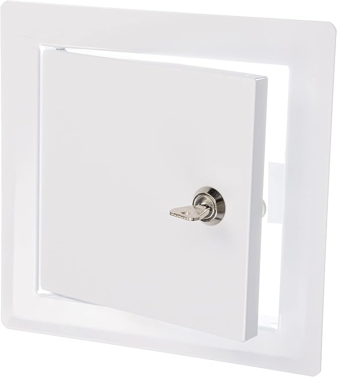 6" x 6" Lockable White Metal Access Panel. Service Shaft Door Panel by Unknown