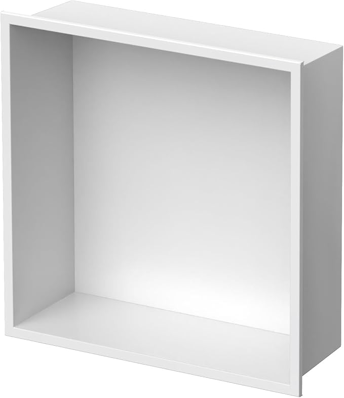 Homevacious 12“ x 12" x 4" Stainless Steel Shower Niche No Tile Needed White - Image 8