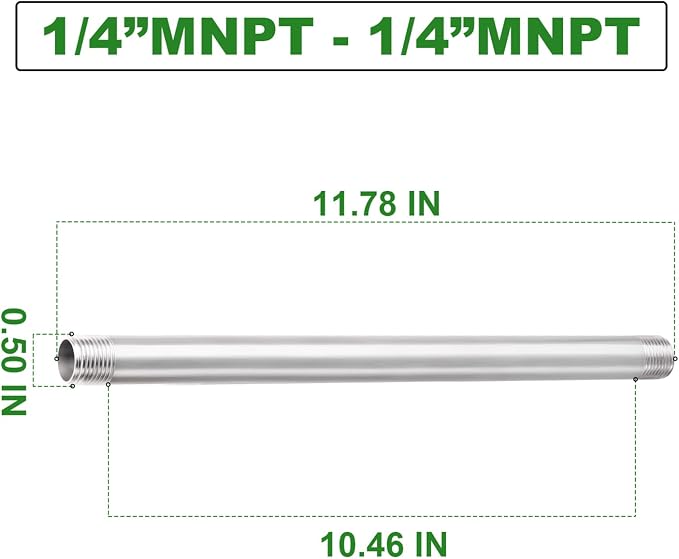 TAISHER 4PCS Stainless Steel Pipe Fittings, 1/4" NPT x 1/4" NPT Male Threaded - Image 2