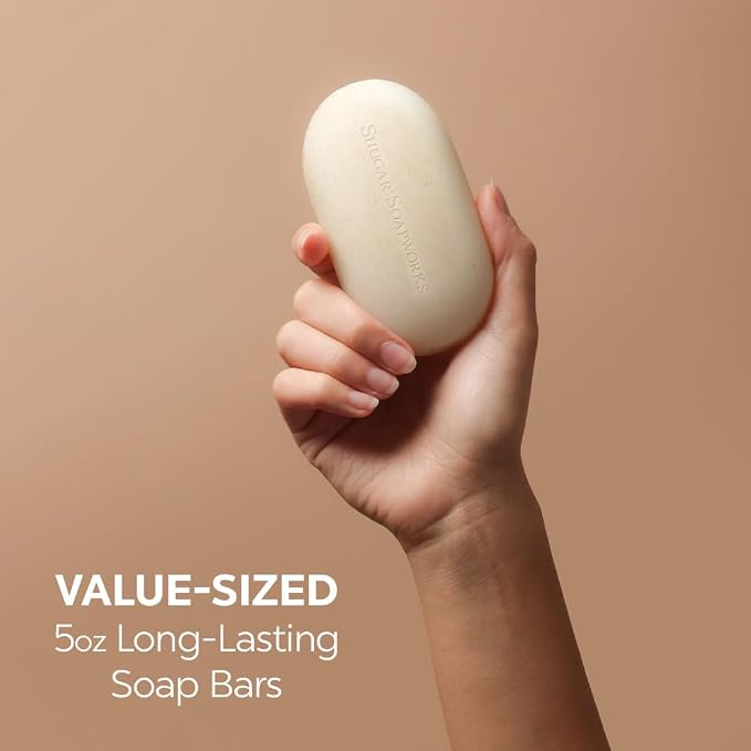 Shugar Soapworks Oatmeal & Coconut 5 oz Beauty Bar Soap 8-Pack | Plant-Based - Image 5