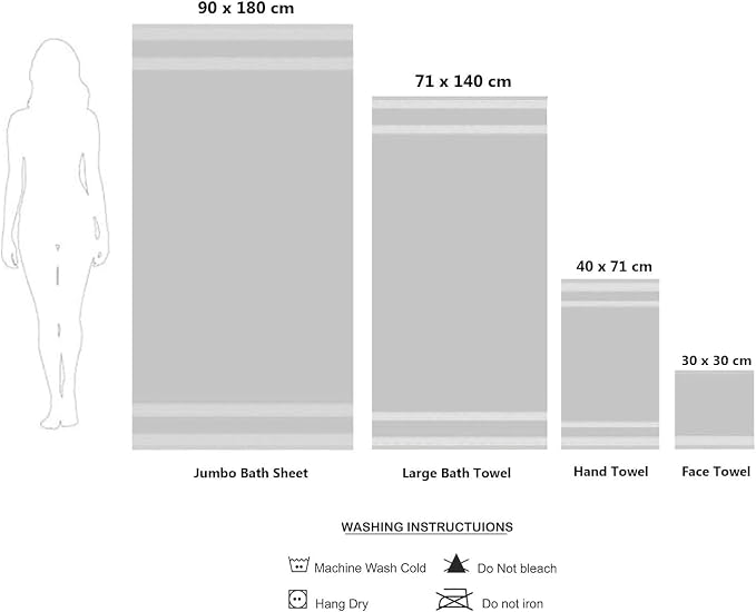 CASA COPENHAGEN Solitaire 6 Pieces Towel Set- Purple Rose, 600 GSM 2 Bath Towel - Image 7