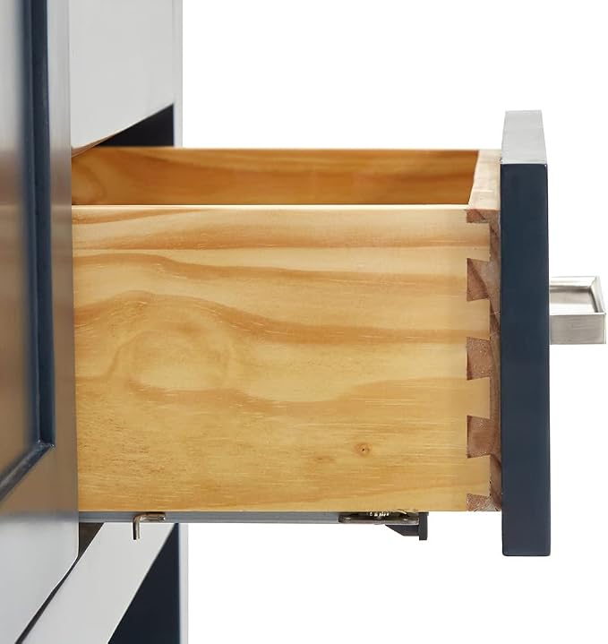 ARIEL 54" Midnight Blue Bathroom Vanity Base Cabinet, Center Rectangular Sink - Image 7
