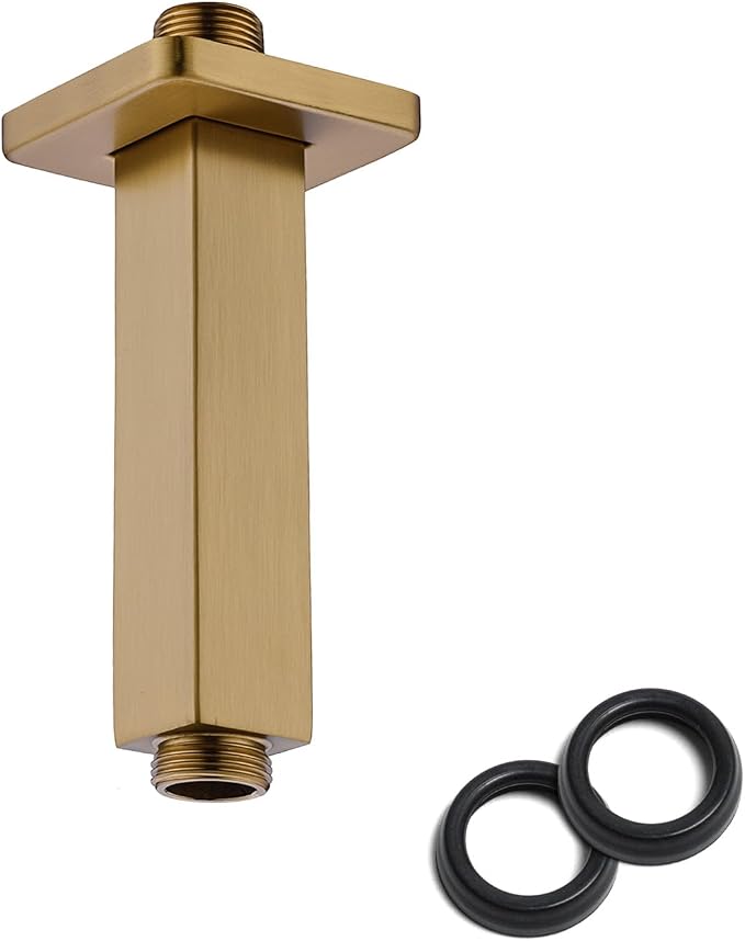 4 Inch Shower Arm with Flange, Ceiling Mounted Square Shower Head Extension Arm by BSTIIU
