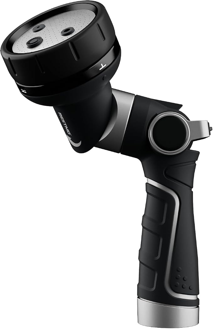 RESTMO 2-IN-1 Garden Hose Nozzle, Heavy Duty Metal Water Hose Nozzle by Restmo