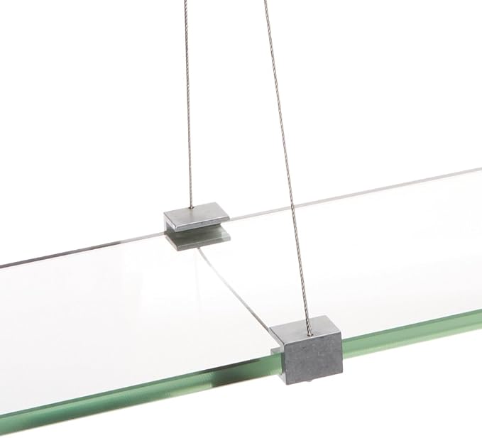 Spancraft Glass CR-12x14-Brushed Steel Crane Glass Shelf, Brushed Steel - Image 3