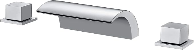 sumerain Deck Mount Tub Faucet, 2 Handle Waterfall Roman Tub Faucet, Chrome by SUMERAINFAUCETS