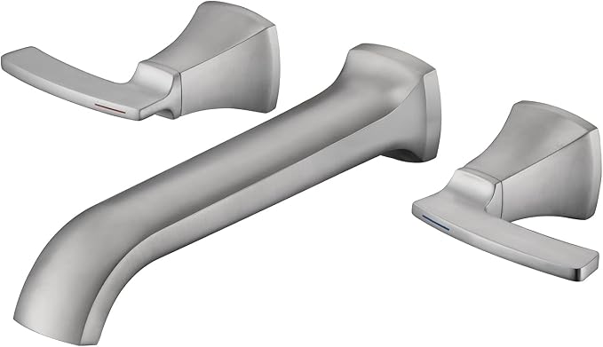 Wall Mount Tub Filler Roman Tub Faucet High Flow Long Spout Reach Brushed by QinkellSanitaryWare