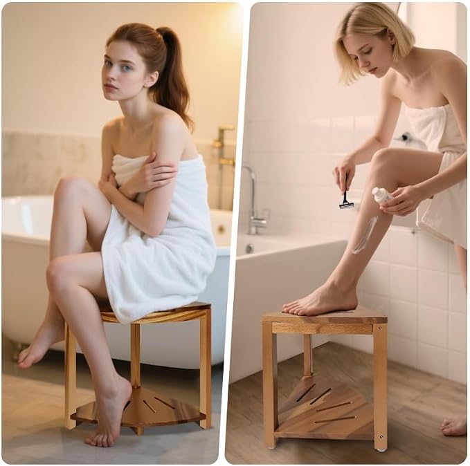 Corner Shower Stool 14.5 in, Shower Foot Rest - Image 7
