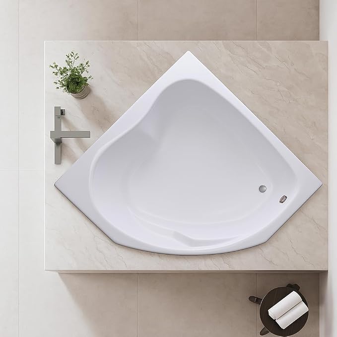 Carver Tubs - SKC5555 - Soaking Acrylic Corner Bathtub - 55"L x 55"W x 18.5"H - - Image 2