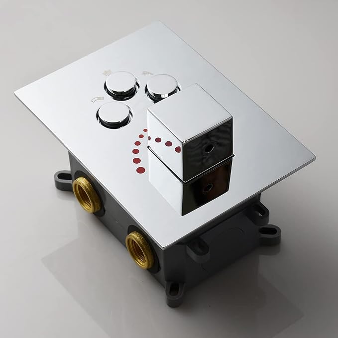 3-Function Brass Shower Diverter Thermostatic Valve Pressure Balanced Mixer - Image 3