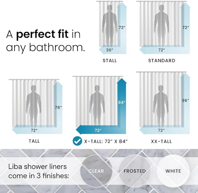 LiBa Waterproof Plastic Shower Curtain - Image 2