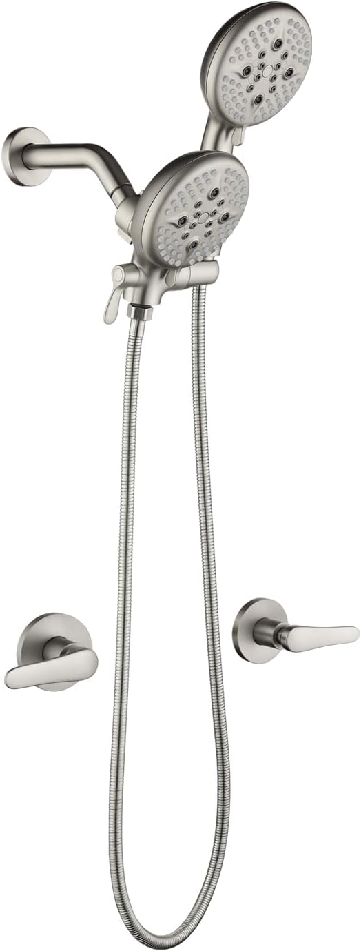 2 Handle Shower Faucet Shower System Complete 2 in 1 Shower Combo Set by SHAMANDA