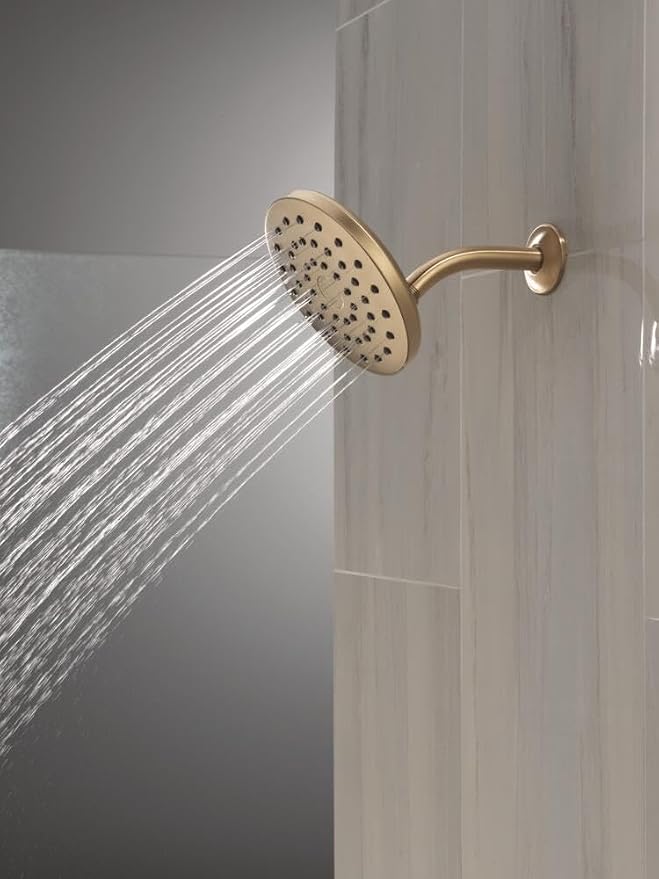 Delta PivotPro Brushed Gold Rain Showerhead, Single Setting 7 Inch Round Shower - Image 5