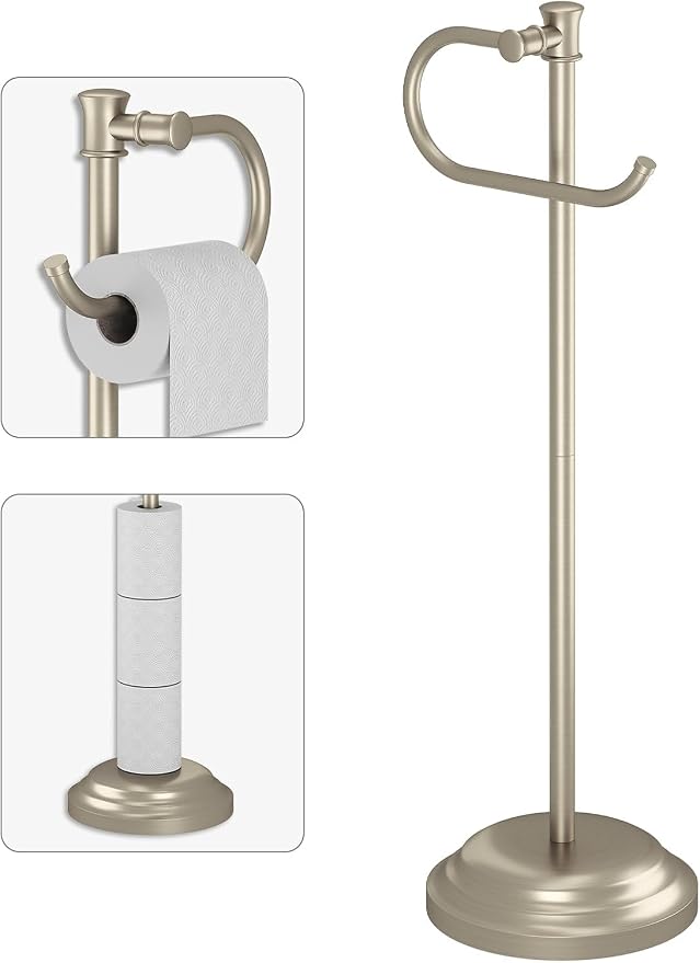 BESy Toilet Paper Holder Stand SUS 304 Free Standing Bathroom Tissue Holder by BESy