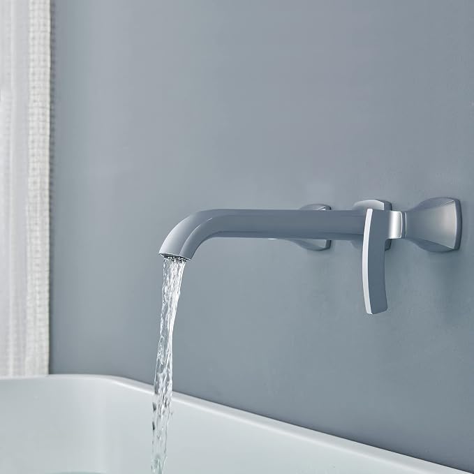 Tub Faucet Wall Mount Tub Filler Chrome High Flow Long Spout Reach Roman - Image 5