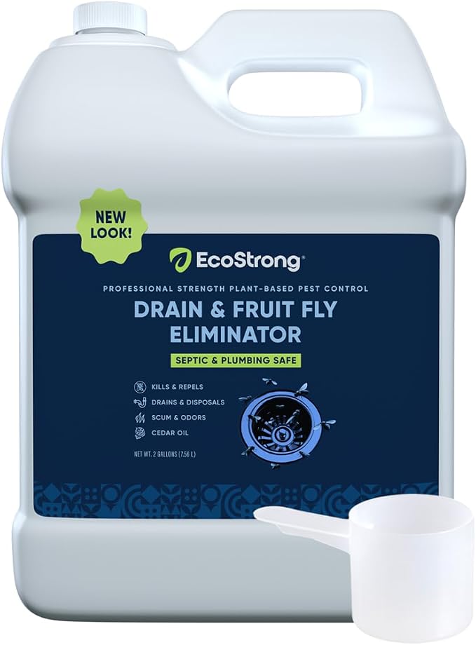 Fruit Fly Drain Treatment | Drain Fly Eliminator | Eliminates Gnats, Sewer by EcoStrong